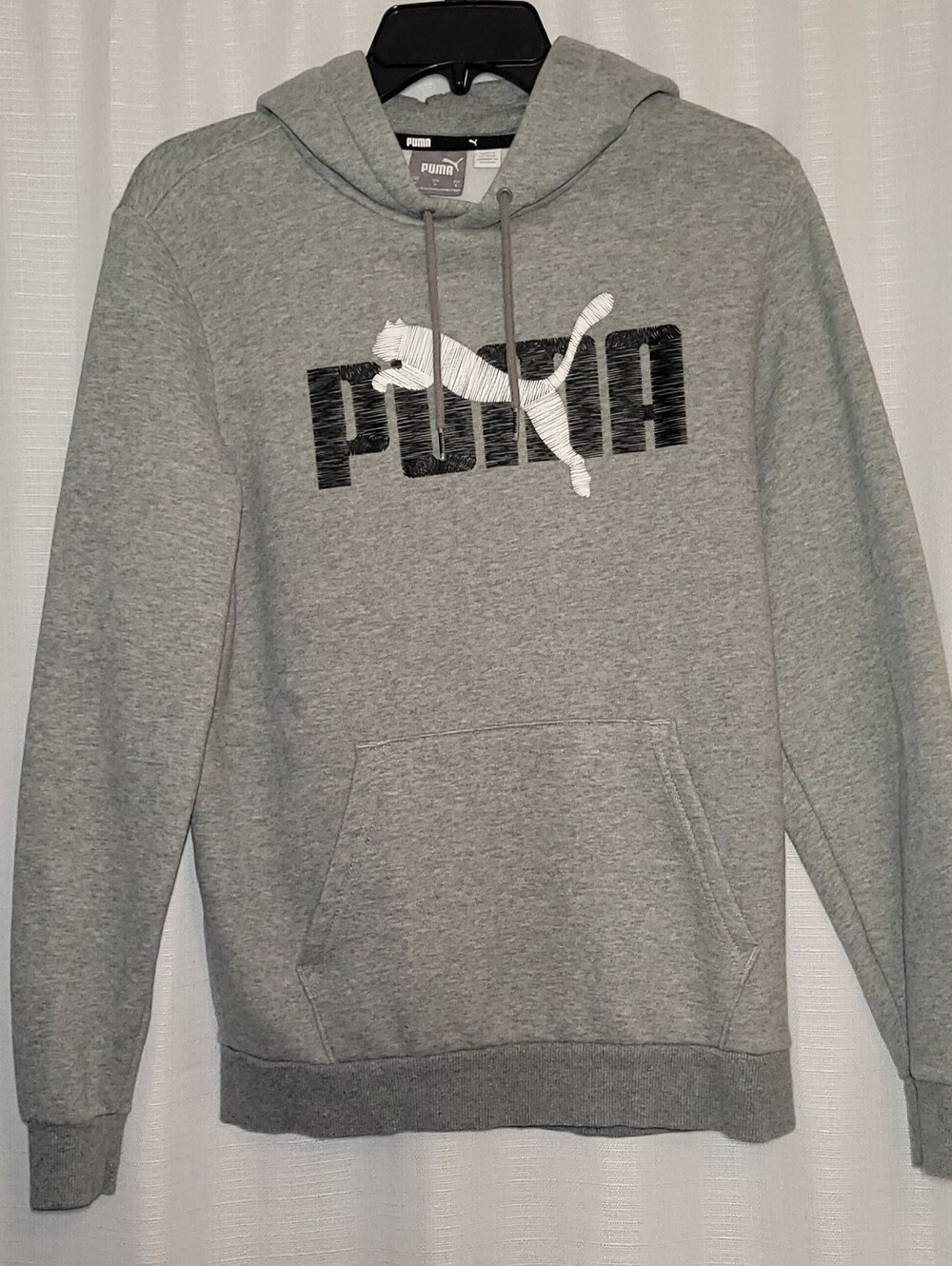 Puma Gray Pullover Hoodie with Black & White Logo